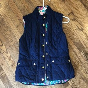 Lilly Pulitzer Sz M Navy Vest